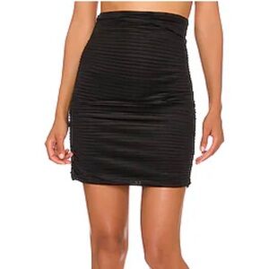 Sabina Musayev Black Textured Mini Skirt